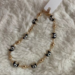 Black Evil Eye Moon Bracelet